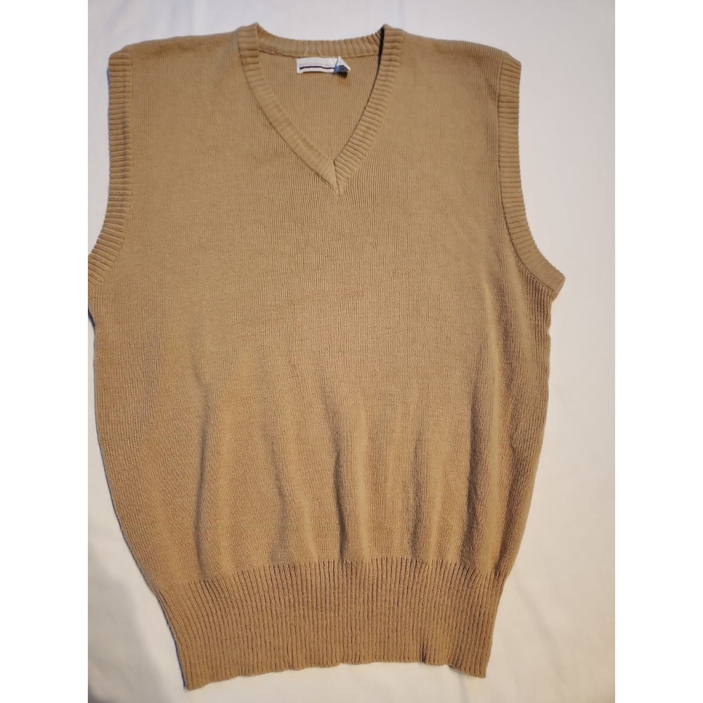 Vintage Montgomery Ward Light‎ Brown Sweater Vest Size Large